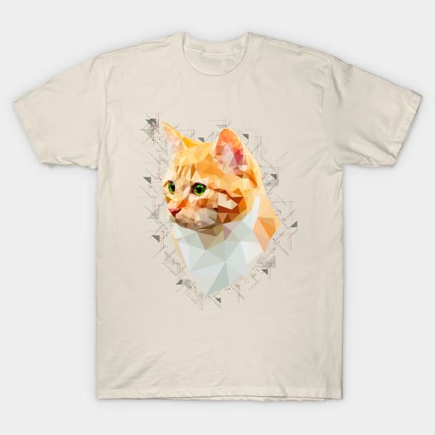 Orange Cat (Low Poly) T-Shirt by lunaroveda